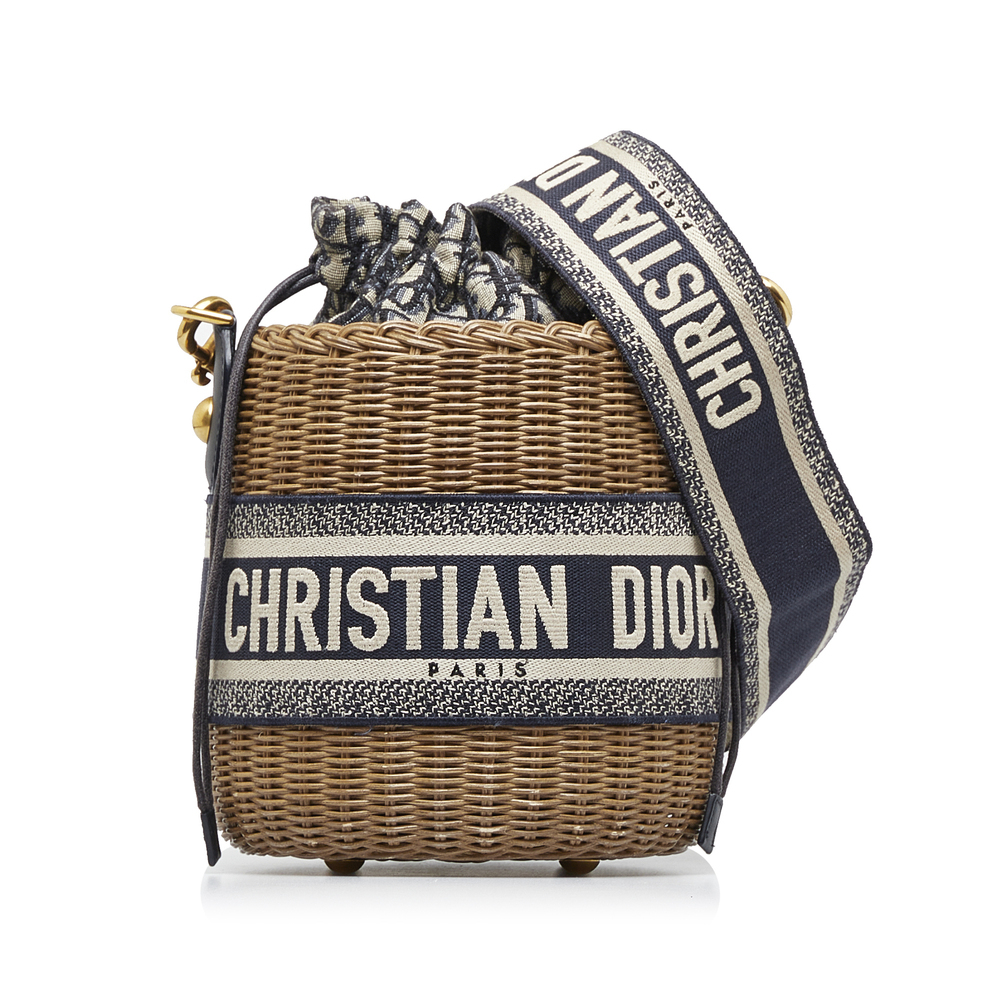 Pre-Loved Dior Oblique Wicker Bucket Bag